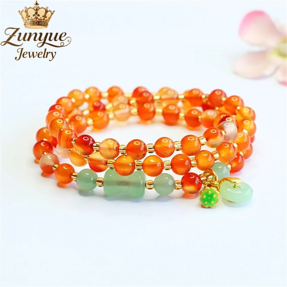 

Natural Double-Ring Red Agate Dongling Jade Lotus Pod Bracelet Luxury Quality Jewelry Fashion Jewelry Exquisite Elegant Charms