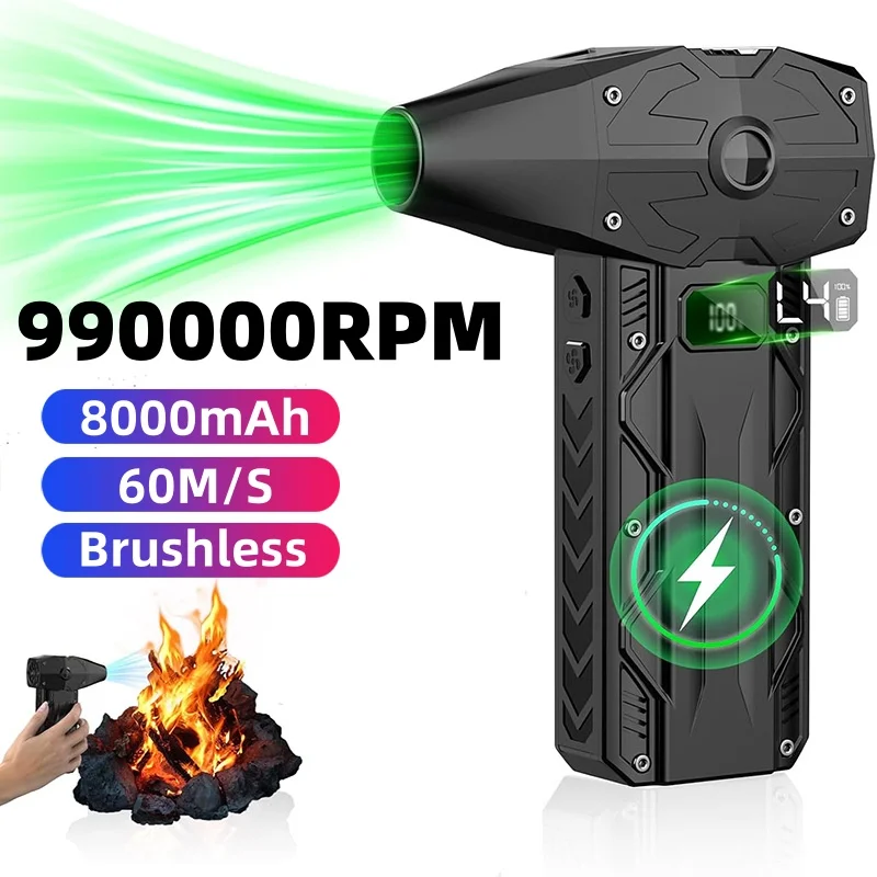 

990000RPM Turbofan High Power Jet Fan Brushless Motor Variable Speed Dust Blower Cleaning Tool Air Duster Air Blower Handheld