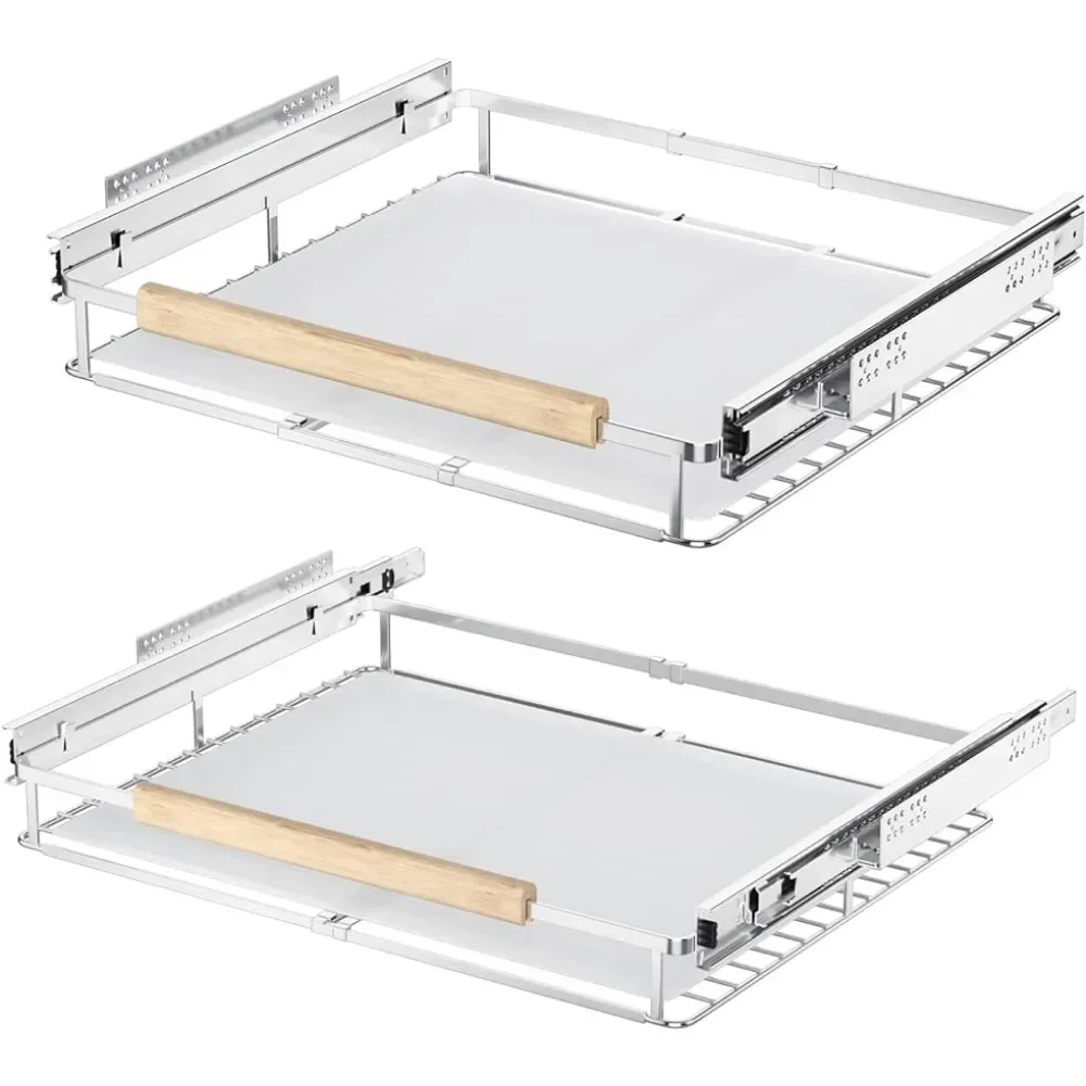 High QualityExtendable Slide Out Cabinet Organizer Pull Pantry Shelves Drawers Under Sink Sliding Basket For Kitchen