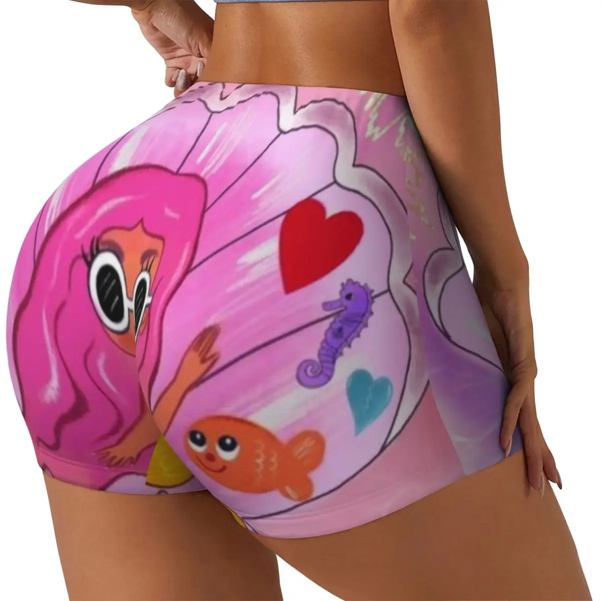 Custom Mermaid Bichota Season Karol G Volleyball Biker Workout Shorts for Women Gym Athletic Yoga Shorts