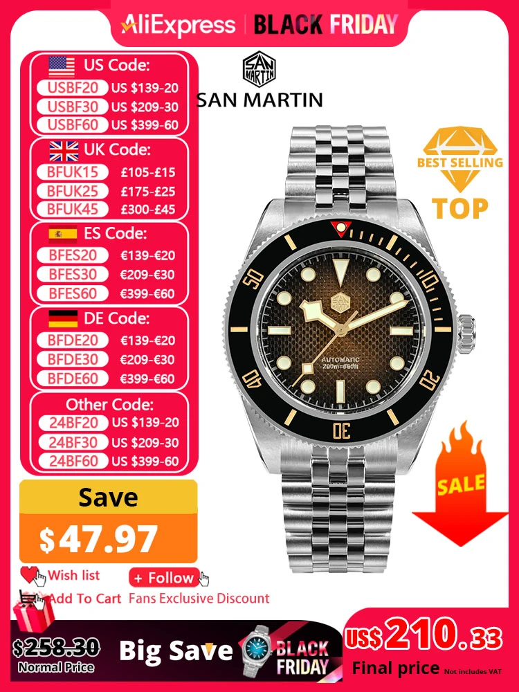 San Martin 3D Waffle Dial New 40mm Dive Watch NH35 Men's Watches Automatic Mechanical Sapphire Waterproof 200m Luminous SN0128