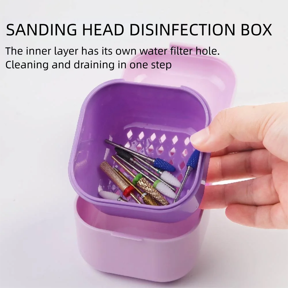 Nail Tool Sterilizer Box Plastic Sterilization Tray for Nail Art Accessories Tools, Disinfectant Container Soaking Box