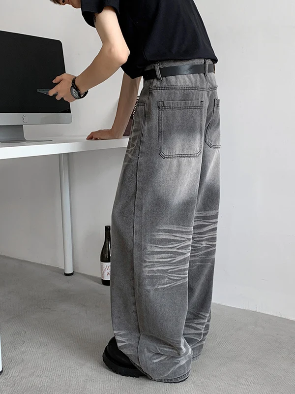 

Джинсы TANGZ STUDIO винтажные черные, свободные, повседневные, в стиле High Street, с широкими штанинами, прямого кроя, летние, американские, для подростков