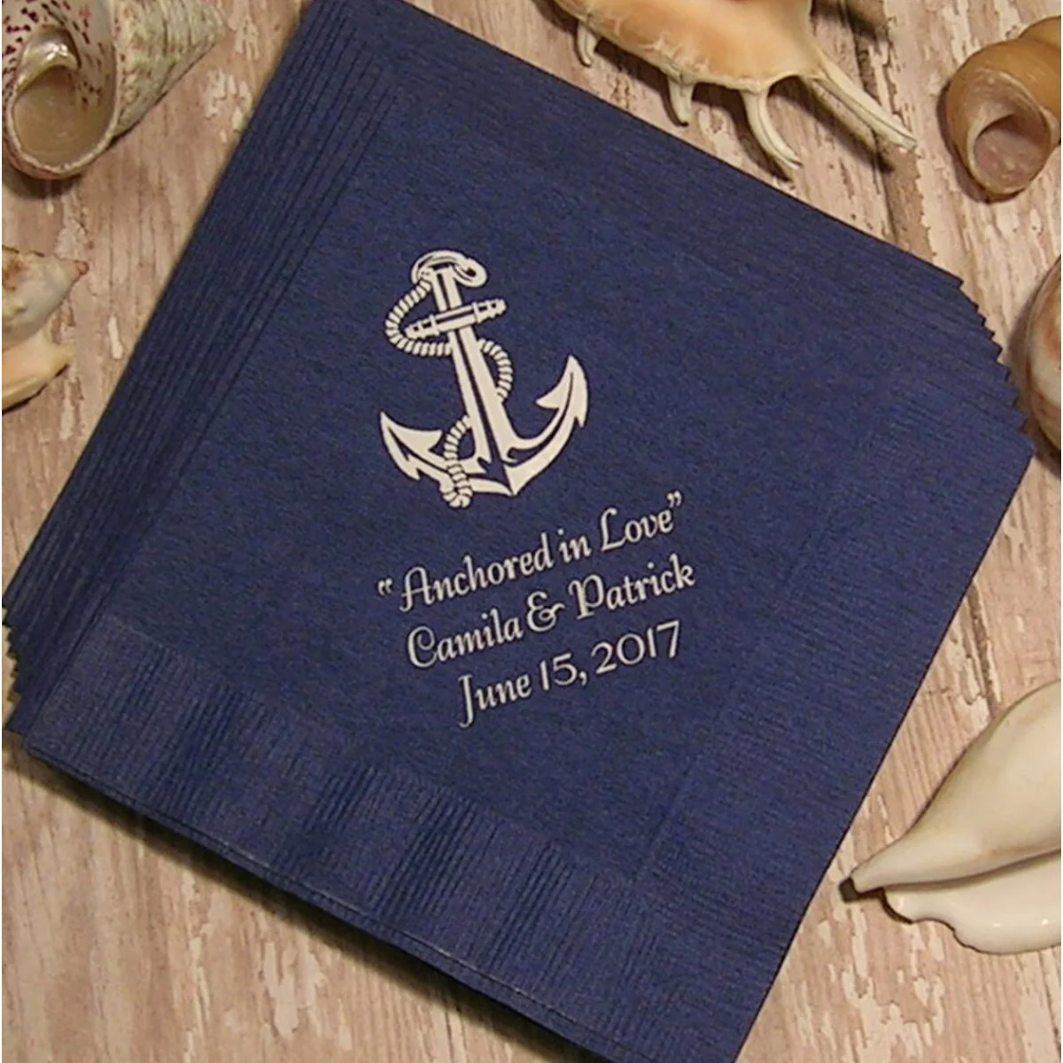 

50pcs Anchor cocktail napkins wedding cocktail napkins custom cocktail napkins navy cocktail napkins beverage or luncheon size n