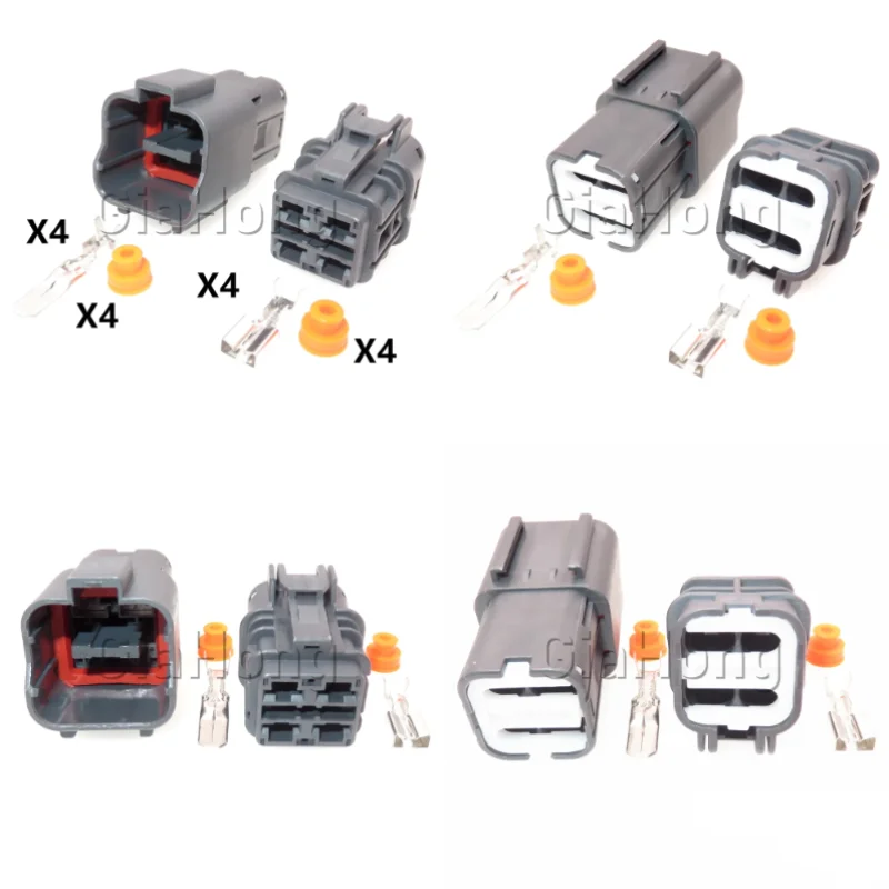 1 Set 4 Way AC Assembly Auto Parts 7222-6244-40 Car Throttle Motor Connector Assembly 7123-6244-40 Auto Waterproof Wire Socket