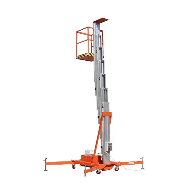 5m-12m Electric/Manual Portable Mobile Hydraulic Telescopic Aluminum Alloy Single Mast One Man/Person Lift For Sale