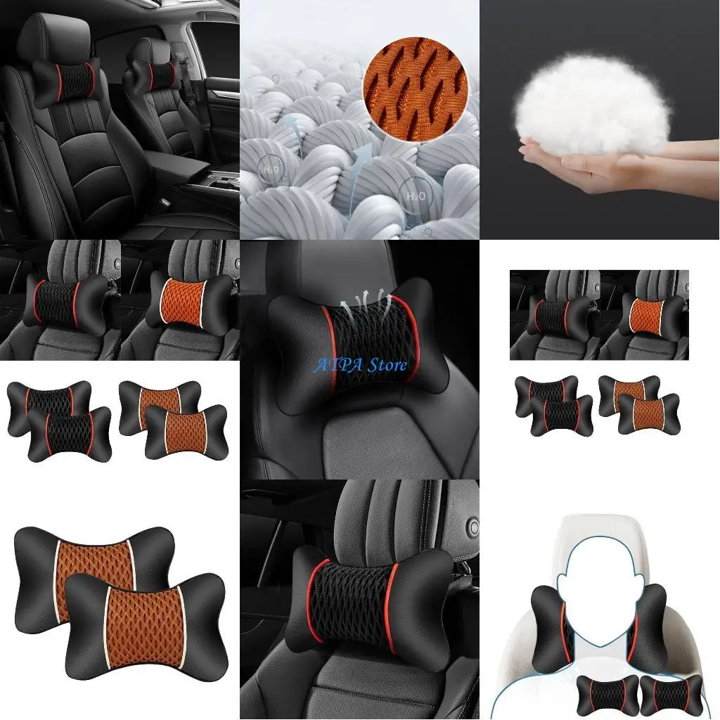

U13C Necksupport Auto Pillow Headrest Neck Protector Breathable for Seat Supports