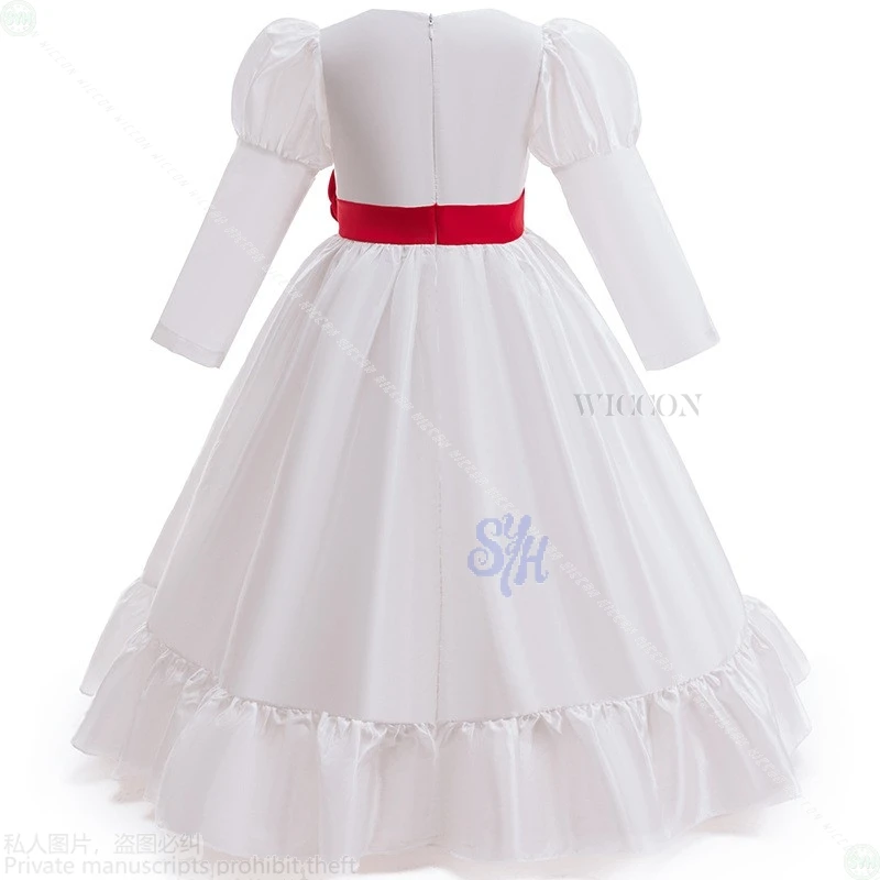 Stylizacje dla lalek Biała sukienka Odzież dziecięca Czerwone kwiaty Koronka Kawaii Mundurek Lolita Peruka Halloween Party Cosplay Anime Horror Film