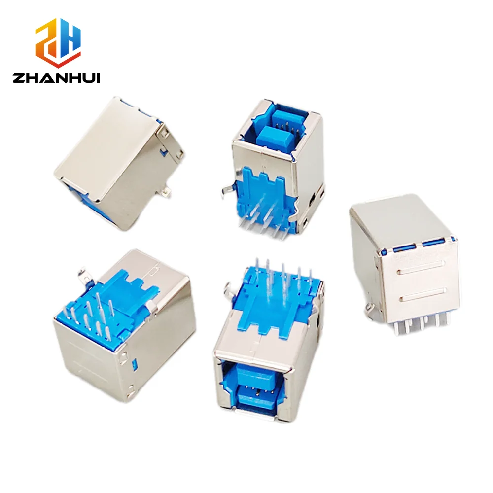 5/10PCS USB 3.0 Female B Type 9 Pin 9P DIP BF Right Angle PCB Connector For Printer Port