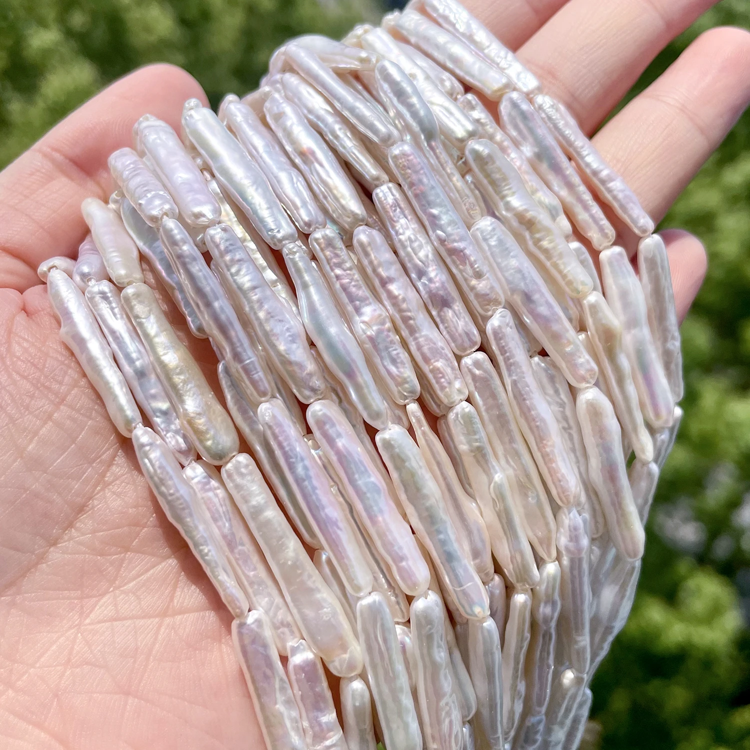 Tubo de perlas naturales barrocas de 25mm, cuentas sueltas cilíndricas irregulares para joyería, fabricación de dijes, accesorios para collar y pulsera DIY