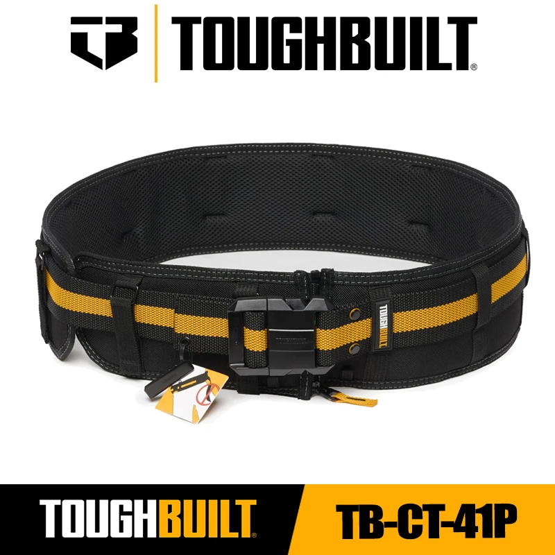 TOUGHBUILT TB-CT-41P Padded Belt Heavy Duty Buckle / Back Support Wider and Thicker Work Belt Toughbuilt Belt Accessories