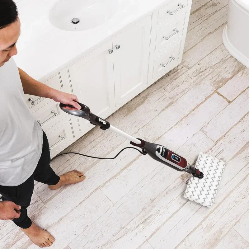 QWShark S5003D Genius Hard Floor Cleaning System Pocket Steam Mop,Burgundy/Gray