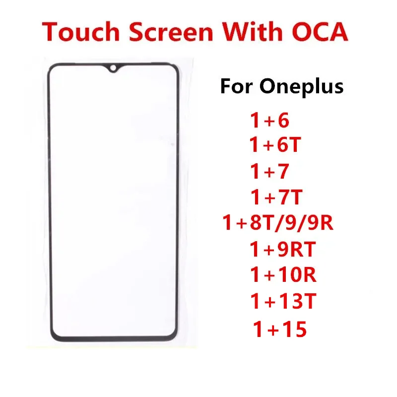 Oneplus15 Oneplus13T Touch Screen For Oneplus 15 13T 10R 7 7T 8T 9 9R 9RT 6 6T Out Glass LCD Front Panel Lens With OCA Glue