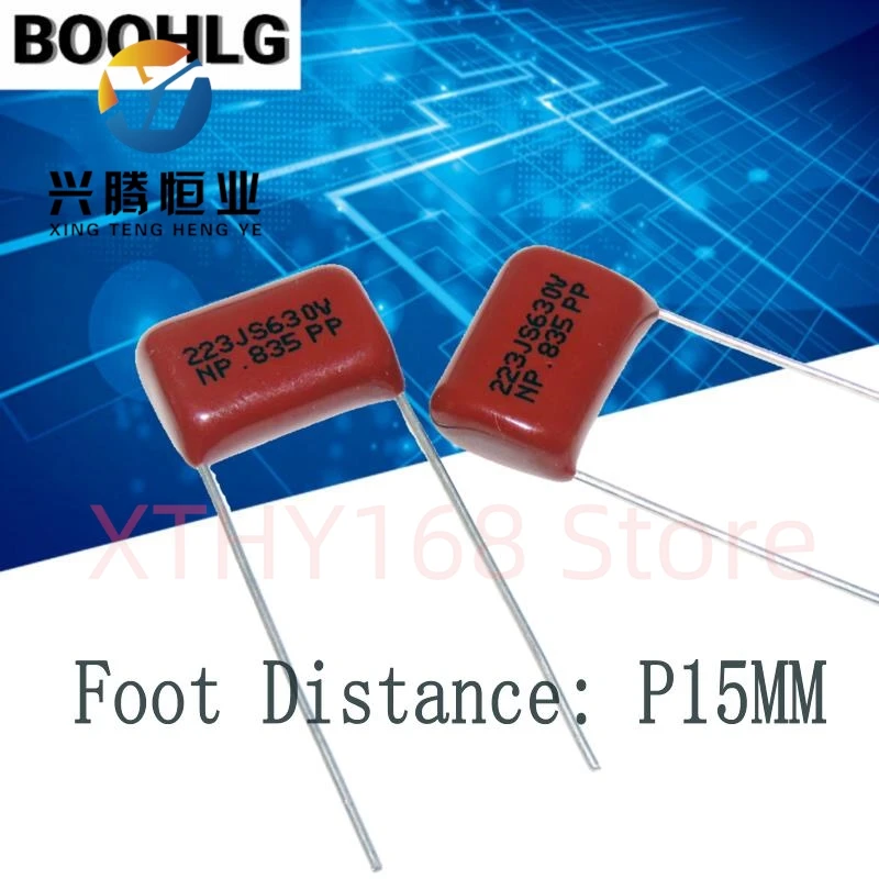 10pcs CBB 223 630V 223J 630V 0.022uF 22nF  P10 P15  CBB22  Metallized Polypropylene Film Capacitor