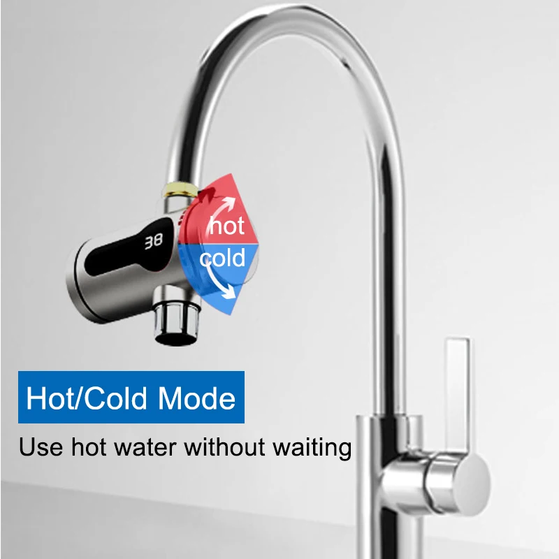 Grifo eléctrico de acero inoxidable para cocina, calentador de agua caliente y fría instantáneo, novedad de 2024