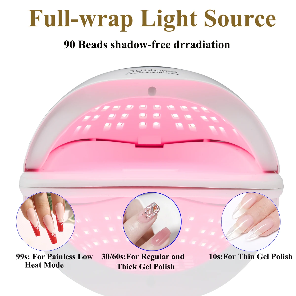 SUN X29MAX مصباح مجفف الأظافر مجفف الأظافر مجفف سريع مستشعر تلقائي مصباح طلاء الأظافر