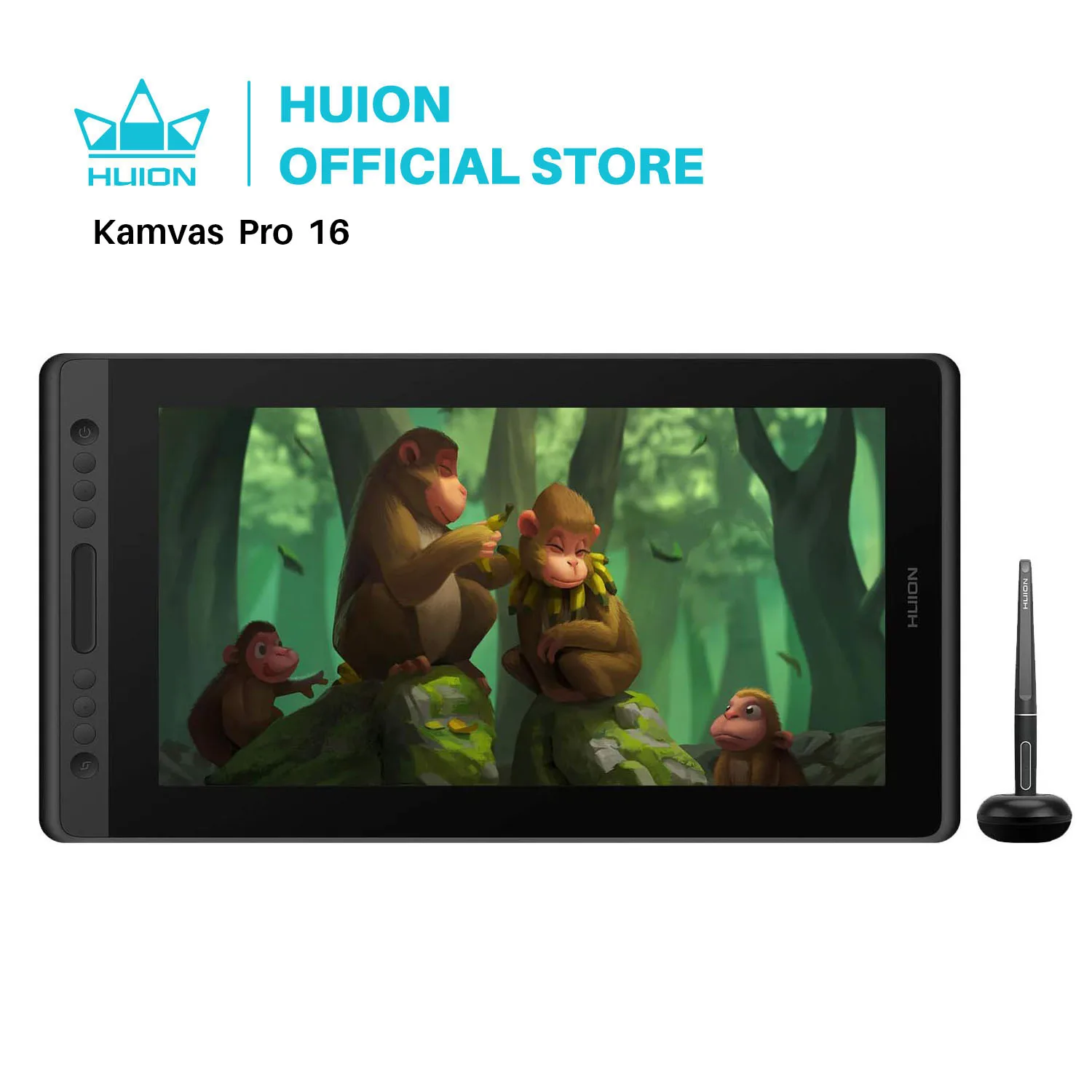 

Графический монитор Huion Kamvas Pro 16, экран планшета для рисования, 15,6-дюймовые цифровые планшеты, дисплей для рисования со стилусом без батареи
