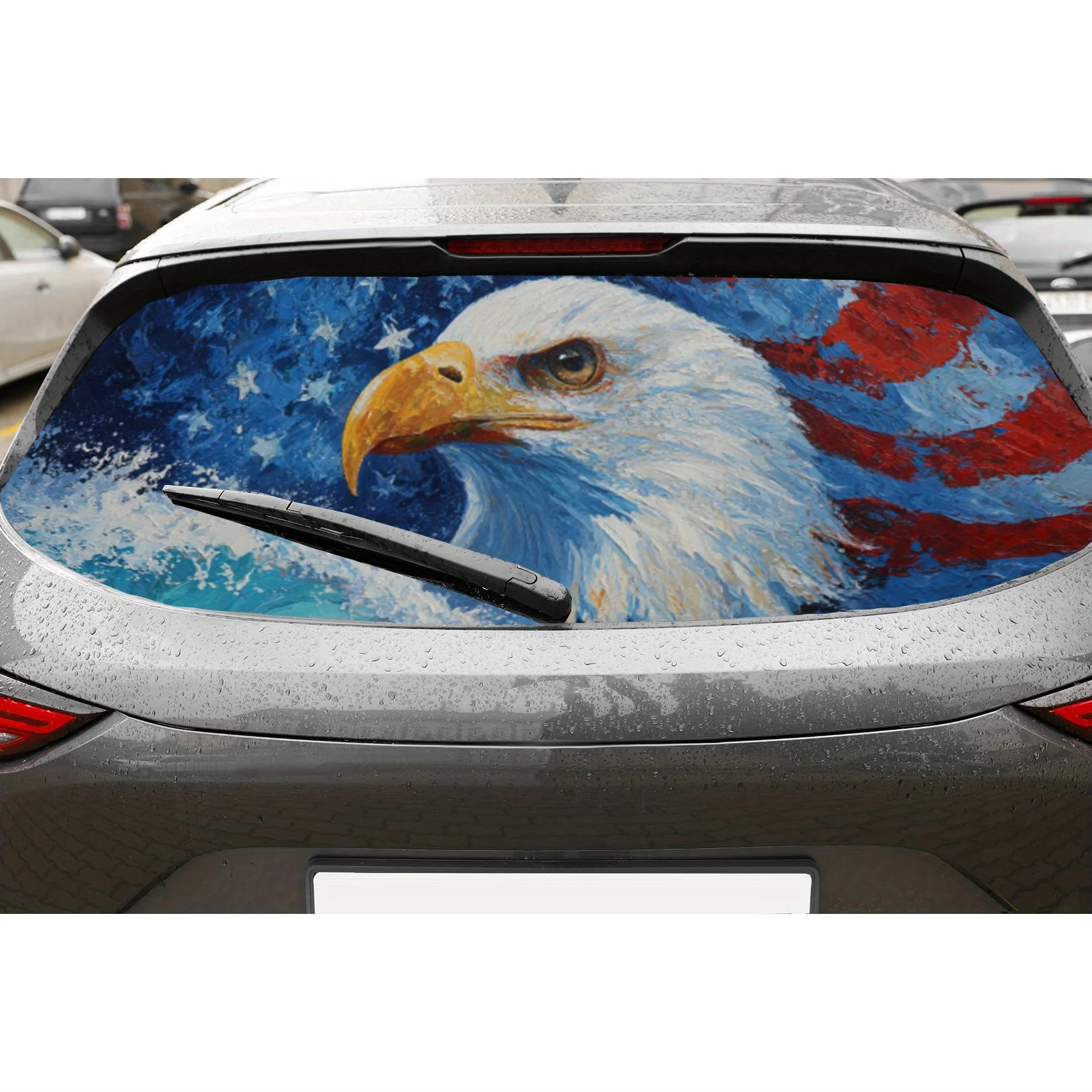 

Artistic cultural symbolic American eagle Car rear windshield stickers, truck window perspective perforated rear - window vinyl