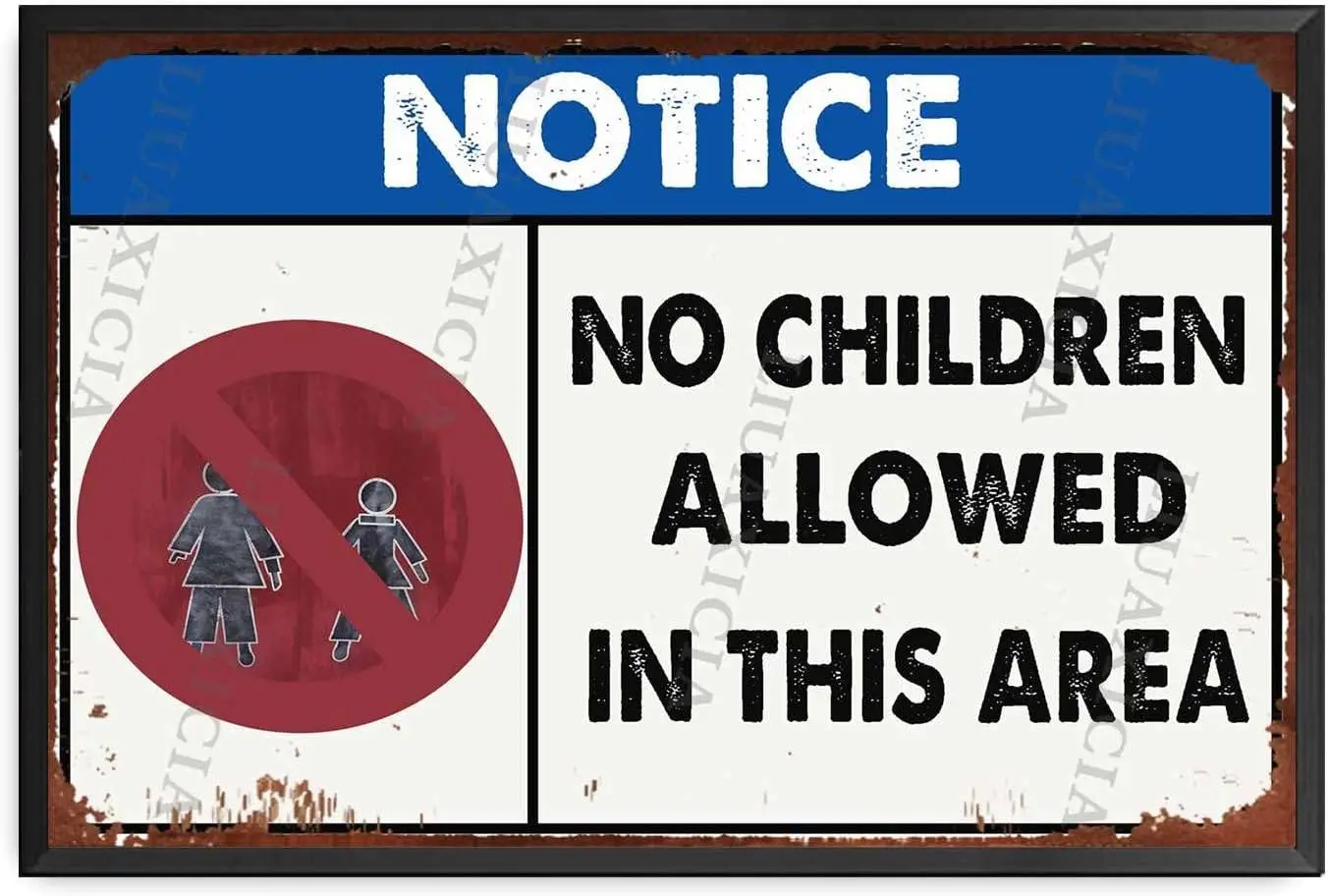 Metal Sign Retro Notice No Children Allowed In This Area For Decor Lover Gifts Decor Art 8.00