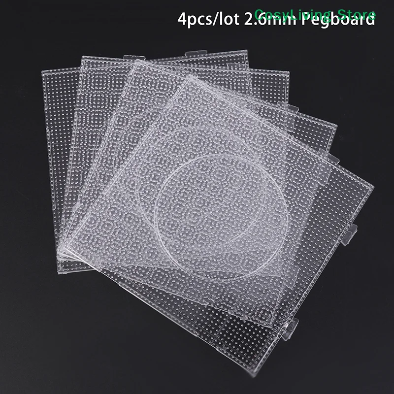 [CL]4Pcs DIY 2.6MM Beads Pegboards Board For Perler Tool Fuse Beads Square Jigsaw Puzzle Template Educational Toys[CL]