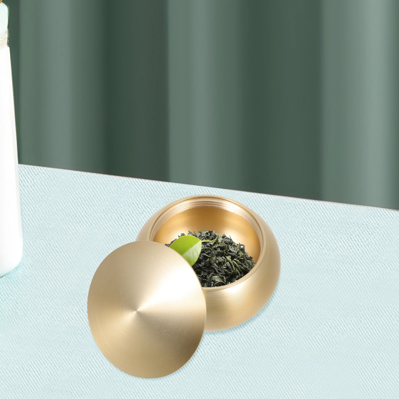 

Copper Tea Canister Airtight Storage Container Mini Portable Tea Holder Small Copper Container Kitchen Canister