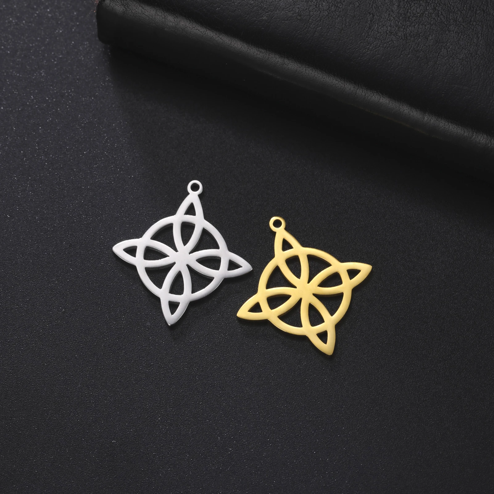 5 pieces of Witch Rune Vintage Celtic Knot DIY Bracelet Necklace Pendant Stainless Steel Jewelry Making Accessories Gift