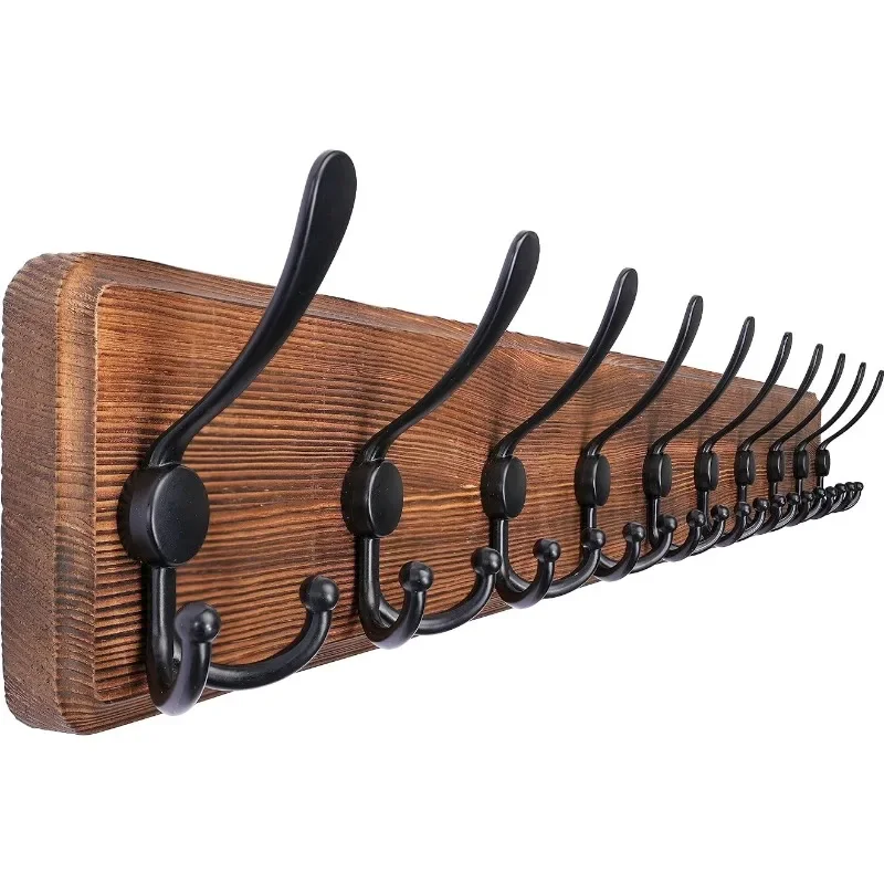 Rustic Large Coat Rack Wall Mount: 38.3'' Long Coat Rack for Wall, Wood Hook, Farmhouse Coat Hanger