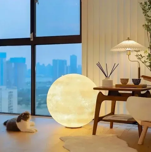 

Светодиодный торшер Nordic Moon для гостиной, круглый торшер, украшение для дома, освещение для спальни, прикроватный блеск, светильник