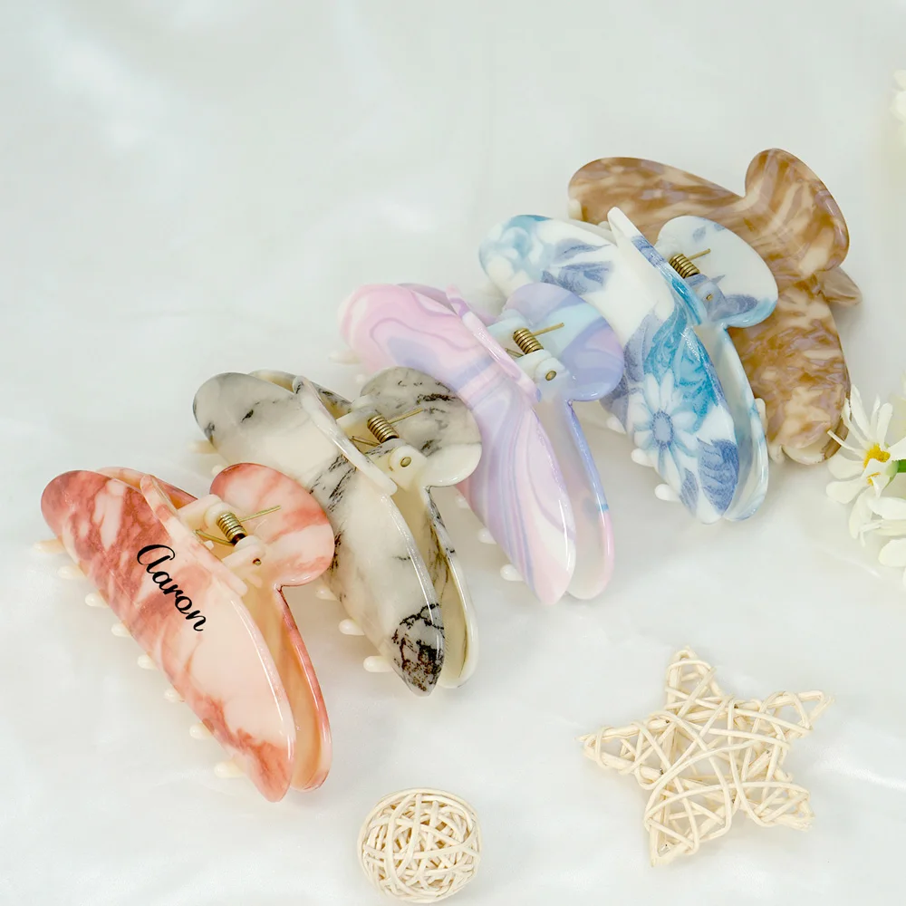 1pc Custom Logo Hair Claw Customizable Name Personalized Clip Custom Hair Claw Bridesmaid Gift Hairclips Hair Accessories