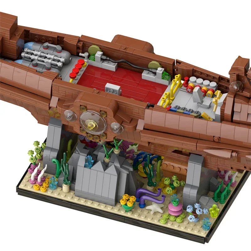 MOC 20000 Leaguesed Captain Nemo เรือเรือ Building Blocks ชุด Submarine Leagues ภายใต้ทะเลเรือ Nautilued อิฐของเล่นเด็ก