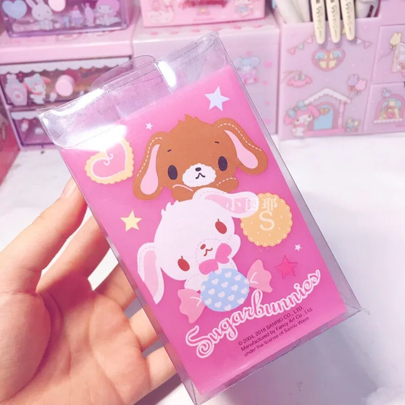 Cute Sugarbunnies Pen Holder Pink Kawaii PVC Pen Case Container Cartoon Anime Makeup Brush Pot School Stationery