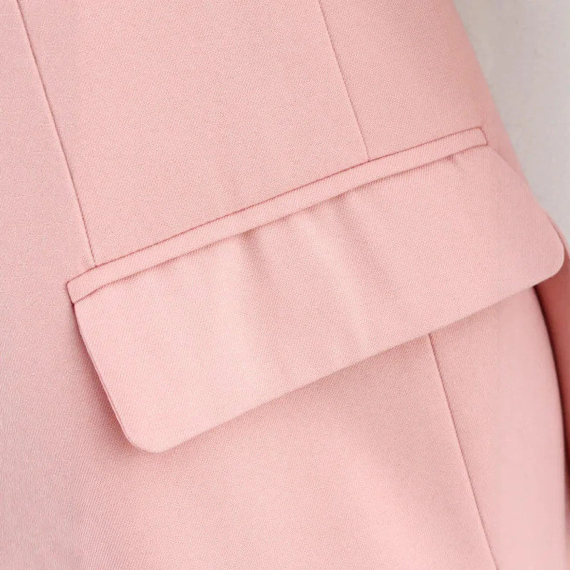 Blazer Casual V-ausschnitt Langarm Gerade Jacke Herbst Frauen Mode Rosa Lose Fit Mit Tasche Eine Taste Anzug Mantel