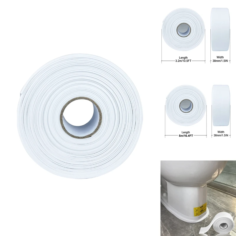 White Caulk Tape Waterproof Self Adhesive, Toilet Caulk Sealant Tape, Bathtub Caulk Sealing Strip Tape