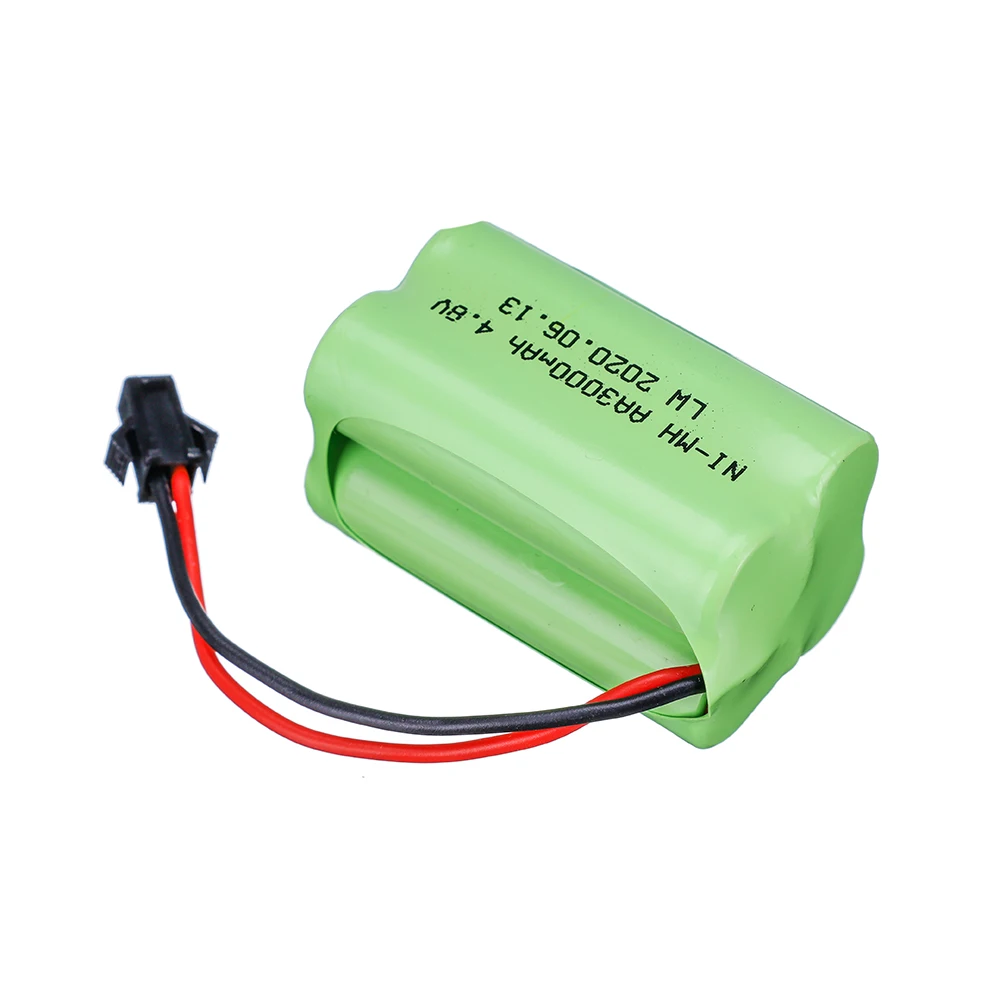 Akumulator NiMH 4,8 V 3000 mAh do zabawek RC Samochody Roboty Ciężarówki Łodzie czołgów Model T z wtyczką SM Akumulator AA 4,8 V