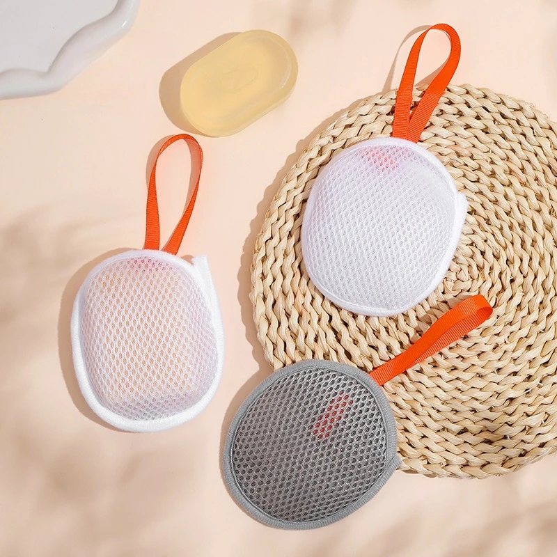 

Soap Foam Mesh Bag Facial Cleanser Exfoliating Foam Mesh Bag with Drawcord Facial Body Soap Bath Scrub Bathroom Cleaning Tools