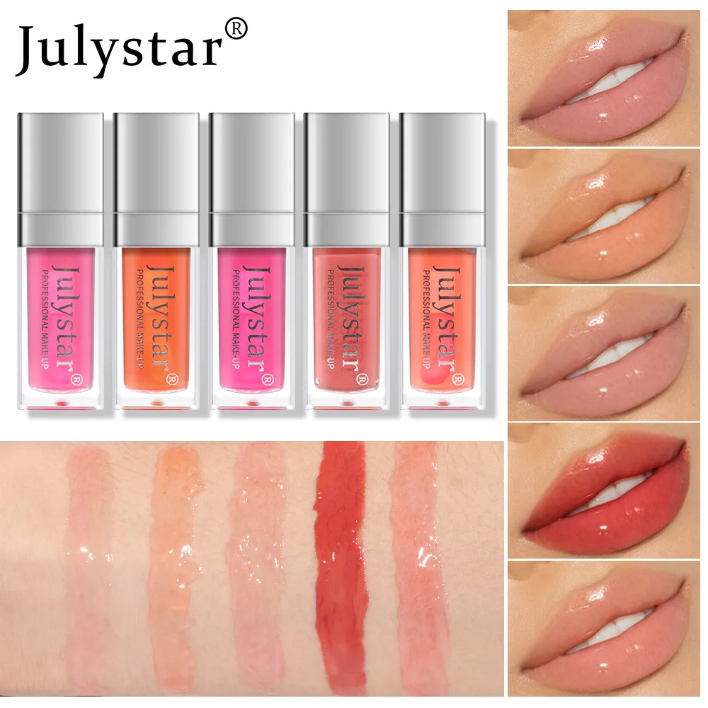 Julystar Lip Glazuur Lippenbalsem Vocht Transparant Gelei Kleur Lip Hydraterende Olie Lip Verhelderende Vrouwelijke Make-Up Lip Cosmetisch