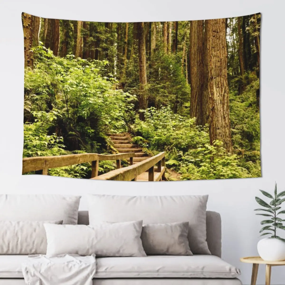 Hiking through the Redwood Forest Tapestry Bedrooms Decorations Room Decoration Aesthetic Room Decorations Aesthetic Tapestry