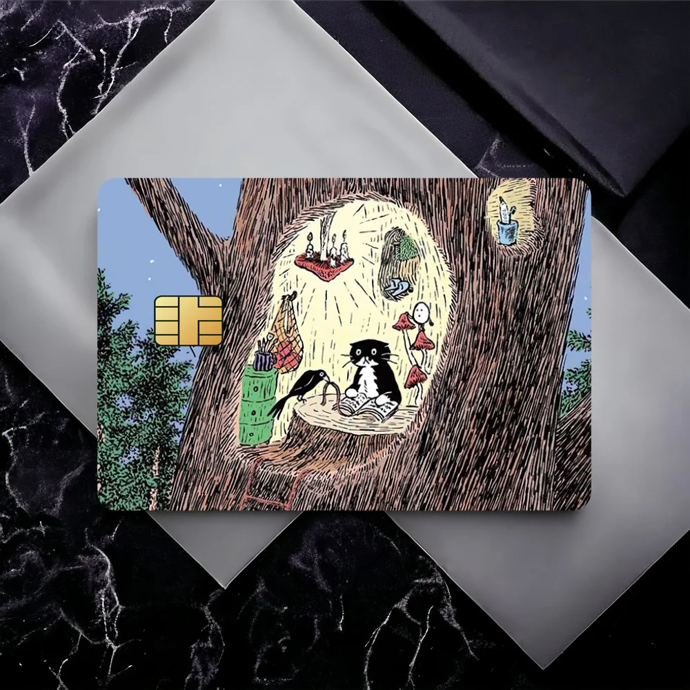 Aesthetic Art Yeonju Choi Bank Credit Cards Bus Pass Stickers Cool Decoration Waterproof 4PCS Card