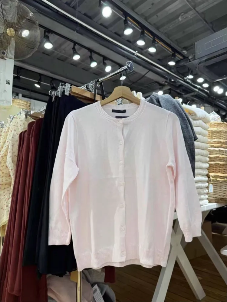 

Розовый вязаный кардиган с короткими рукавами, женский осенний повседневный уличный хлопковый пальто на пуговицах, топы, женские универсальные милые милые свитера