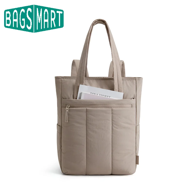 BAGSMART 2-in-1-Tragetasche für Damen, gepolsterte Laptop-Umhängetasche, leichte, gesteppte Handtasche für Arbeit, Pendeln, Reisen, College