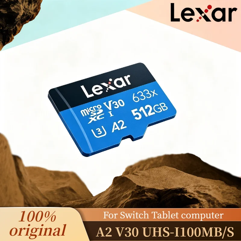 lexar純正633xマイクロsdカード256gb-128gb-64gb-sdxc-v30-u3-32gb-sdhc-v10-u1-class-10-a1フラッシュメモリマイクロsd
