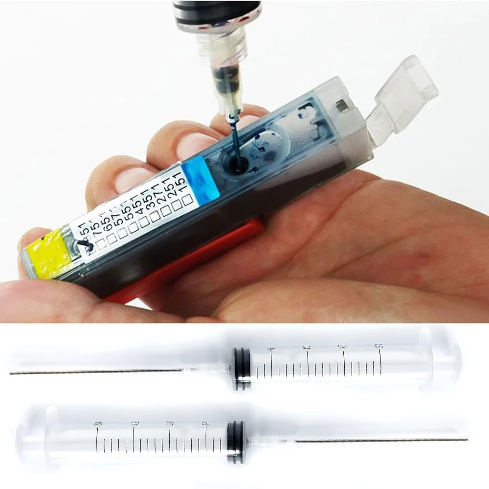 Ink Refill Syringe 20ml /3ml with 10cm Flat Tip Needle for Printer Cartridge Refilling Tool