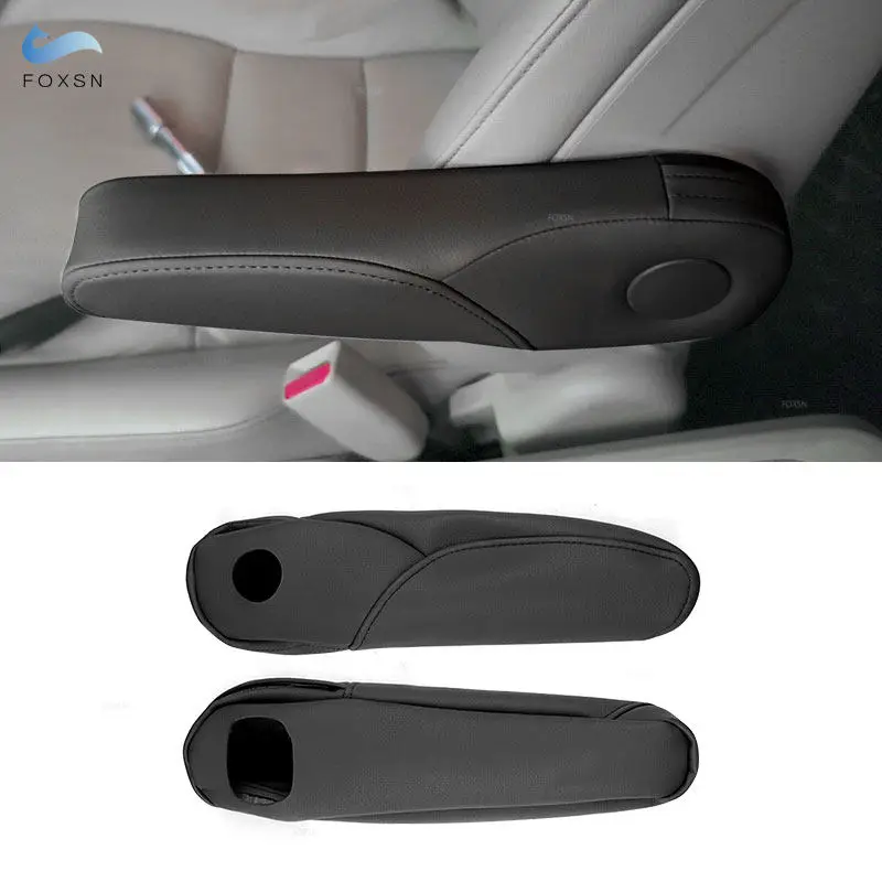 

For Honda CRV 2007 2008 2009 Microfiber Leather Driver & Passenger Side Seat Armrest Handle Decor Cover Protection Trim Black