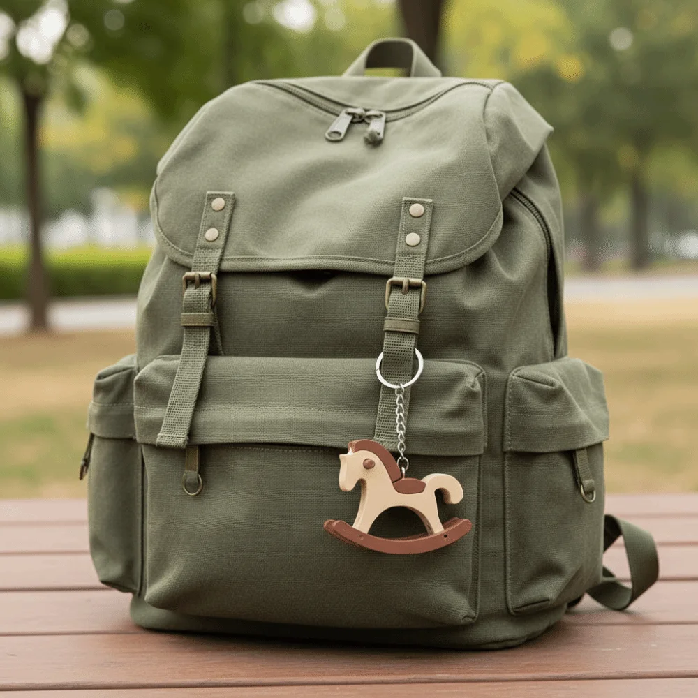 Good Luck Chinese Style 3D Printed Pony Ornament Funny Cute Swinging Pony Decoration Unique Horse Keychain Office