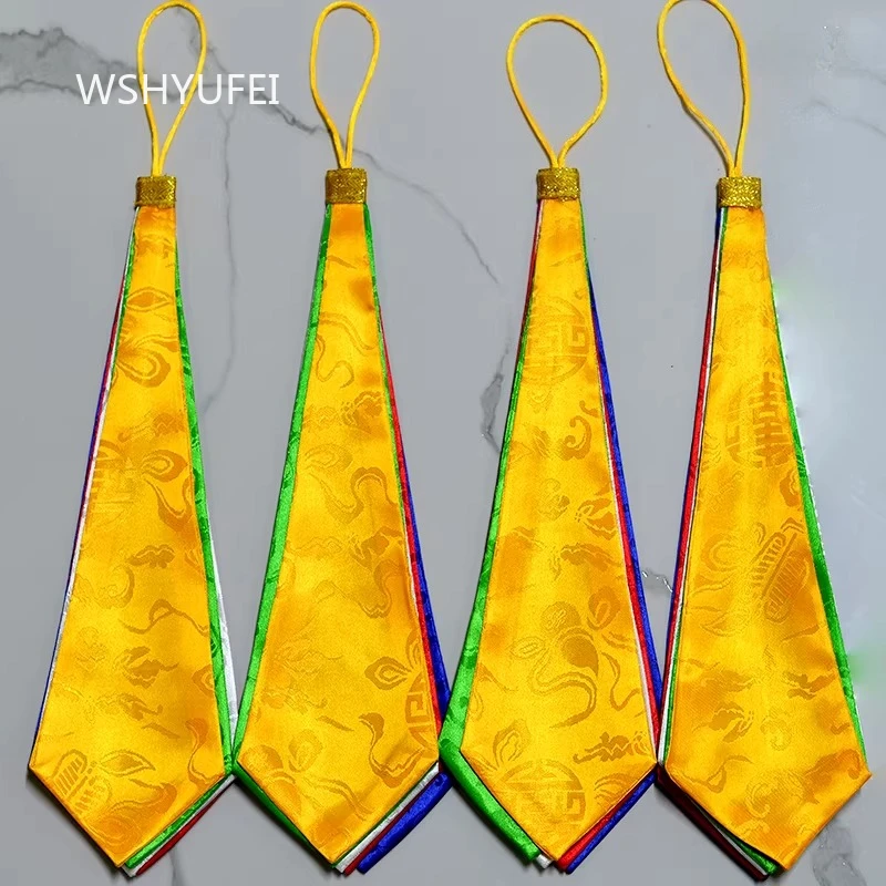 Tibetan Auspicious Colorful Cloth Handmade Buddhist Shrine Feng Shui Ornament Hand Drum Tassel Tassel Religious Decor Handicraft