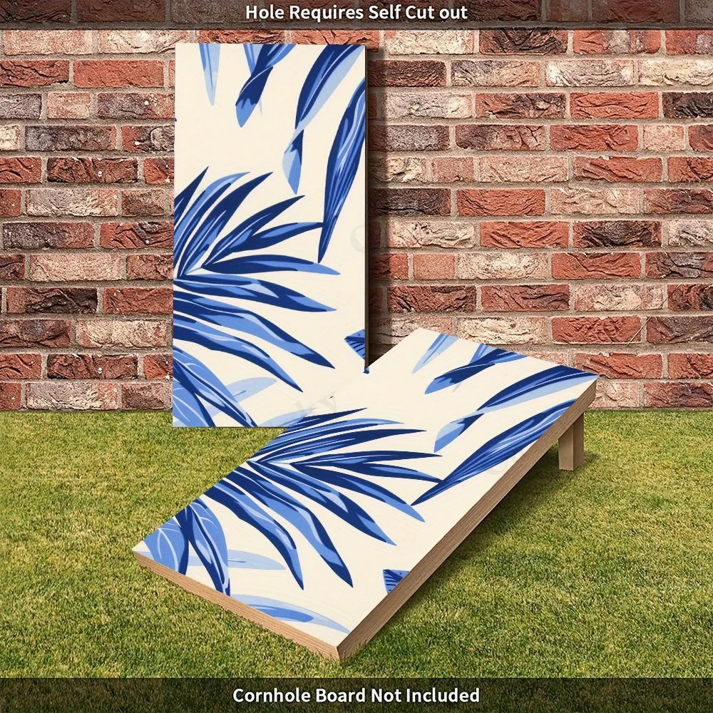 ملصق أوراق استوائية زرقاء، شارات رمل من الفينيل المسطح ثنائية الأبعاد - صديقة للميزانية وقيمة عالية، خالية من الفقاعات وسهلة اللصق، وات #3