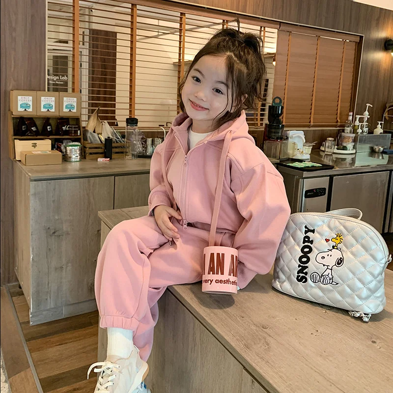 Girls Coat +Pants Kids Suits 2PCS/Set Cotton 2024 Fashion Spring Autumn Cotton Tracksuit School Suits Christmas Gift Children Cl