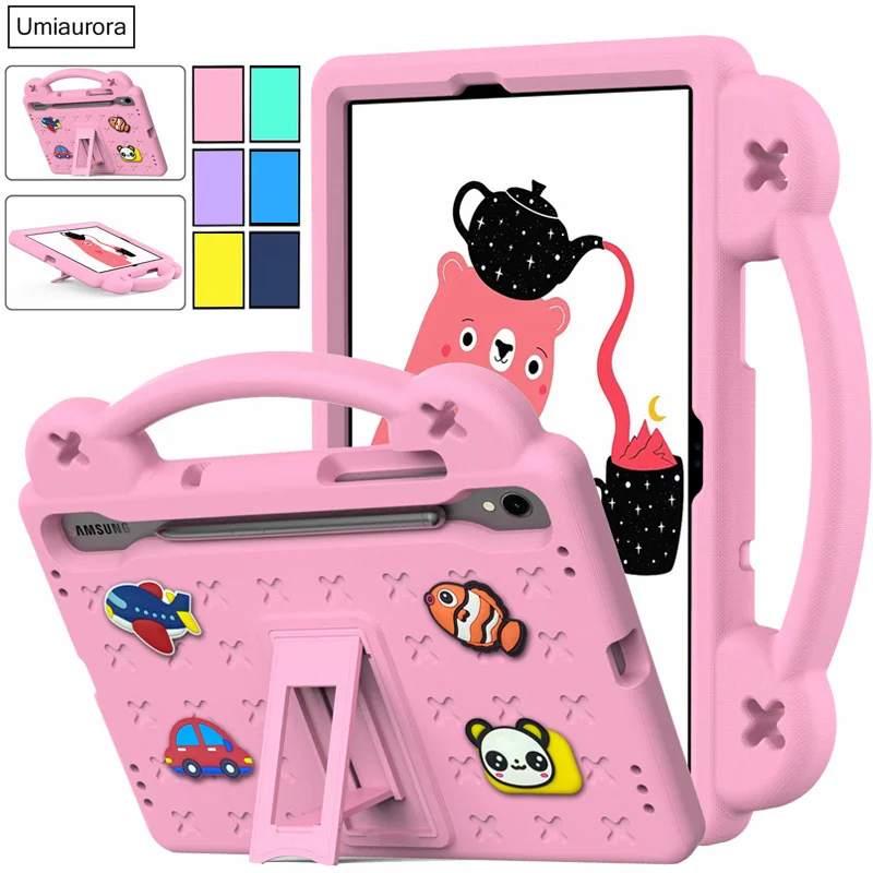 

For Samsung Tab S10 Lite 10.9" S7+ S8+ S9 FE+ Plus 12.4 inch SM-X620 X820 X520 X400 Kids Stand Shockproof EVA Tablet Case Funda