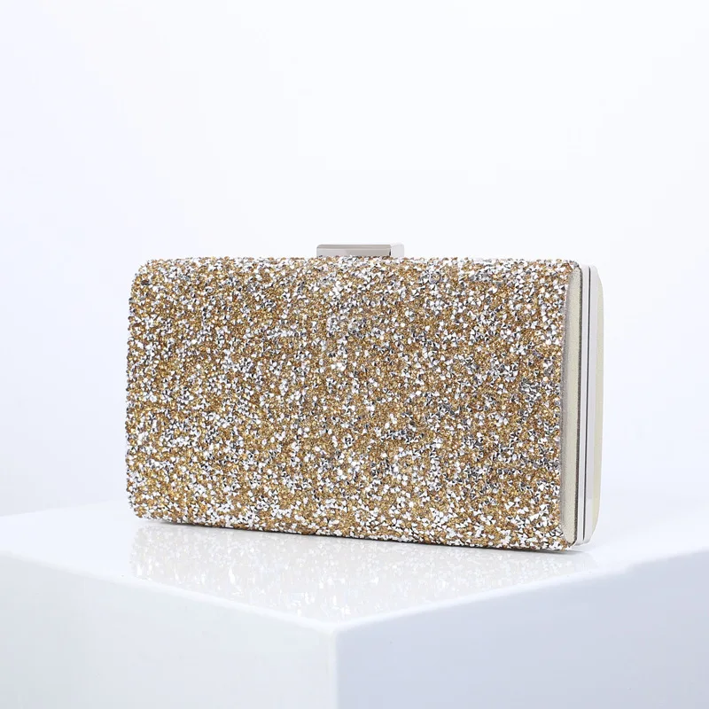 

Luxury Rhinestone Pu Evening Clutch Socialite-Style Rigid Case Crossbody Bag Bridal Wedding Party Banquet Handbag For Women