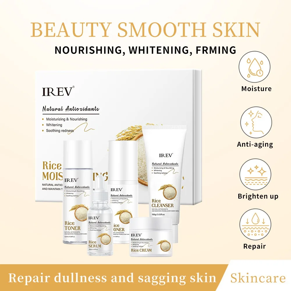 

Rice Moisturizing Anti-Wrinkle Skincare 5pcs/Set - Firming, Lifting Hydrating Face Kit for All Skin Types Skin care Product